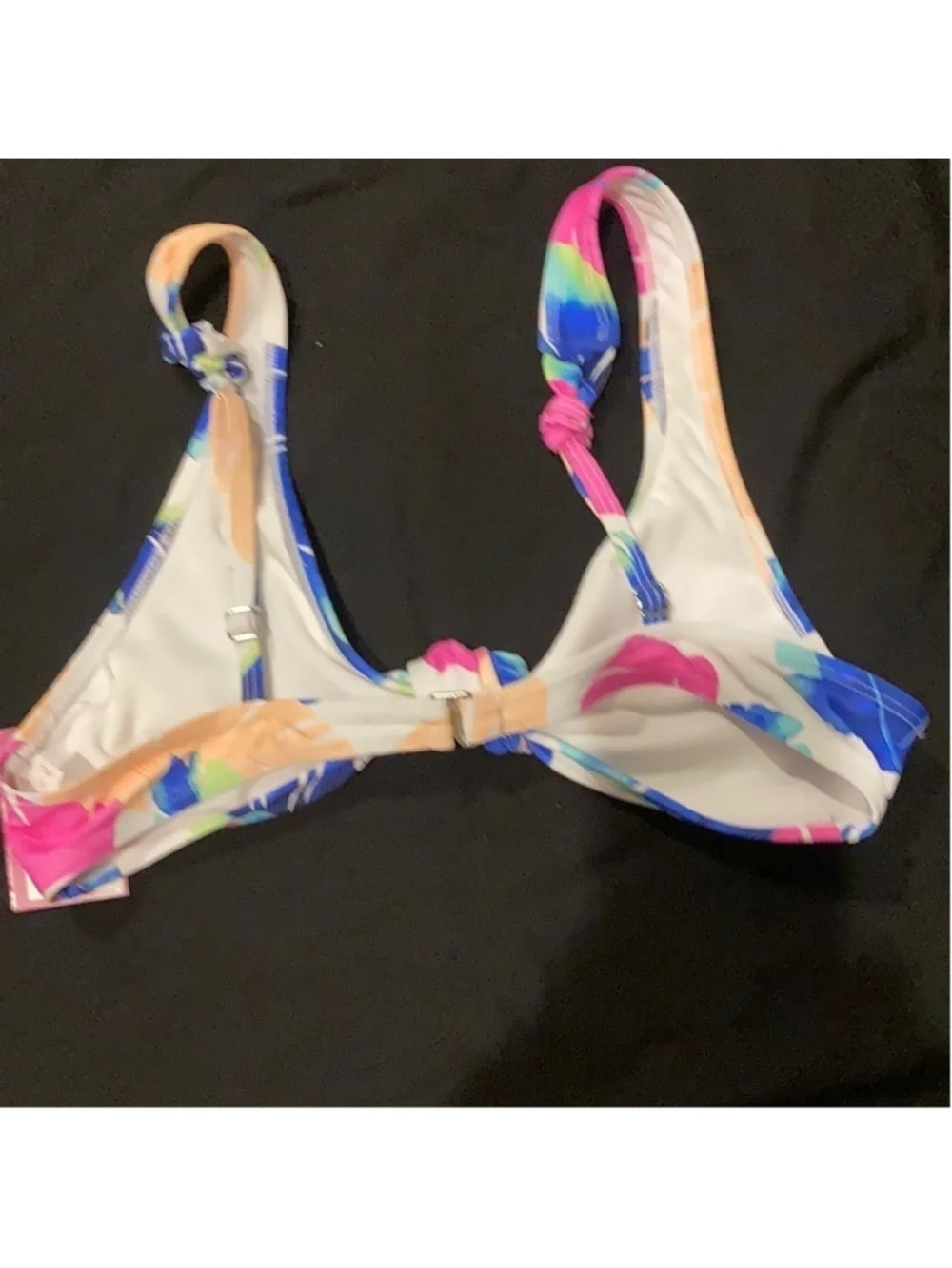 SO tropical print bikini top knot front sw40 size xl